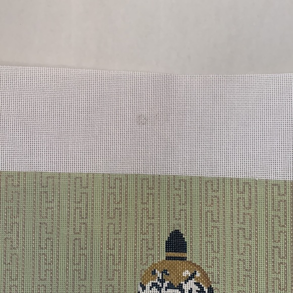 JP Hand-painted Needlepoint Canvas Blue Pots Yellow Peony Ginger Jar Vases Snail - Picture 5 of 7